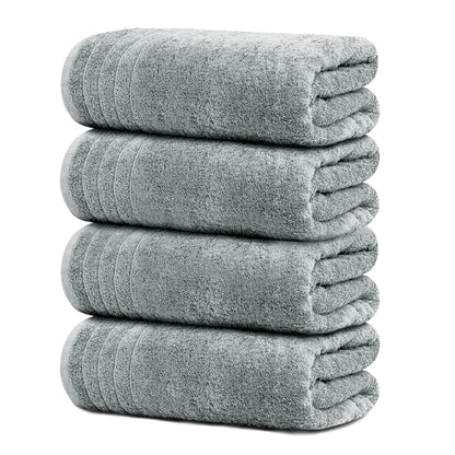 Tens Towels Large Bath Towels, 100% Cotton, 30 x 60 Inches Extra Large Bath Towels, Lighter Weight, Quicker to Dry, Super Absorbent, Perfect Bathroom Towels (Pack of 4)