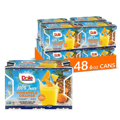 Dole 100% Juice, Pineapple, 46 Ounce Cans (Pack of 6)