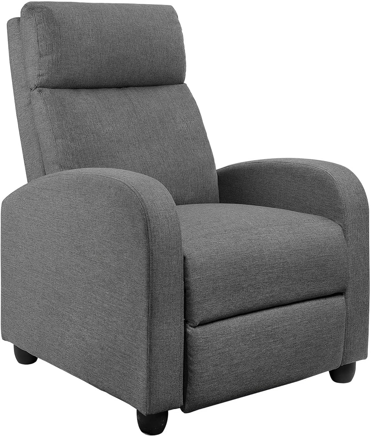 JUMMICO Recliner Chair Adjustable Home Theater Single Recliner Sofa Furniture with Thick Seat Cushion and Backrest Modern Living Room Recliners (Fabric, Aurora Grey)