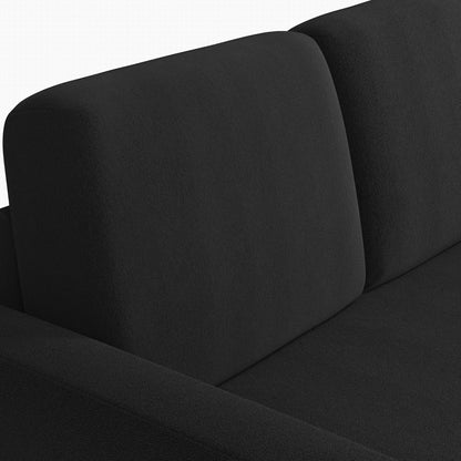 Yaheetech Sectional Sofa L-Shaped Sofa Couch Bed w/Chaise & USB, Reversible Couch Sleeper w/Pull Out Bed & Storage Space, 4-seat Fabric Convertible Sofa, Pull Out Couch for Living Room Black