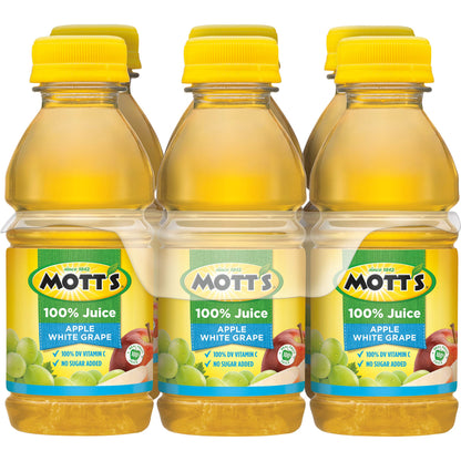 Mott's 100% Original Apple Juice, 8 Fl Oz Bottles, 24 Count (4 Packs Of 6), 2 Servings Of Fruit, 100% Fruit Juice, Gluten-free, Caffeine-free, Kosher, Contains No Artificial Colors Or Sweeteners