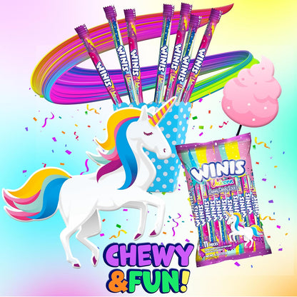 Chewy Candy Swirl | Winis Unicorn |Cotton Candy Flavored | Sharing Size 4.3 Oz Bag - 11 Pieces