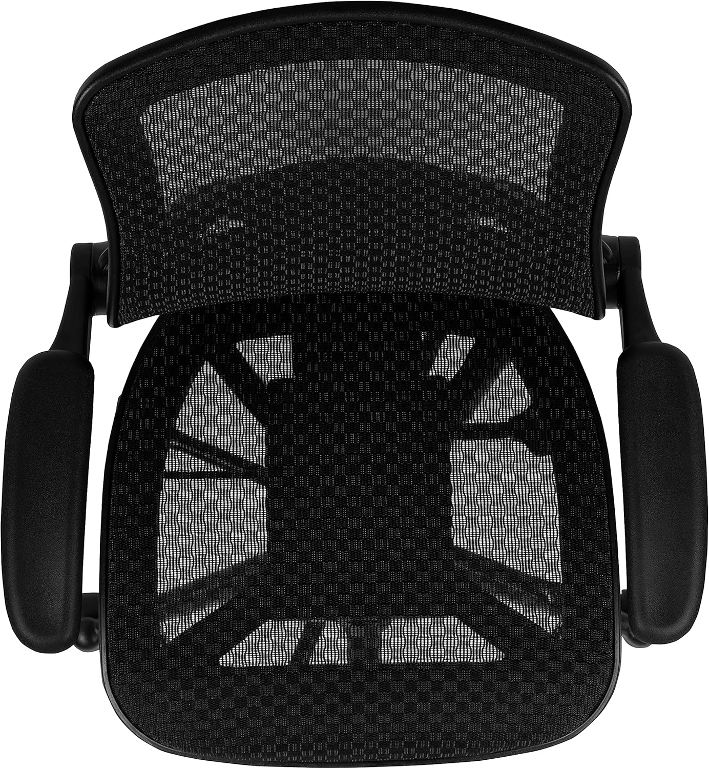 Flash Furniture Waylon Mid-Back Swivel Office Chair with Adjustable Foot Ring, Lumbar Support, and Seat Height, Ergonomic Mesh Executive Chair with Armrests, Black