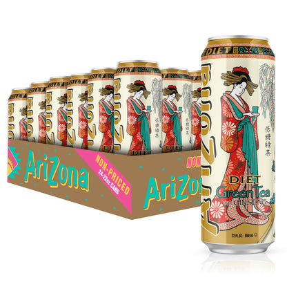 AriZona Green Tea with Ginseng and Honey - Big Can, 22 Fl Oz (Pack of 24)