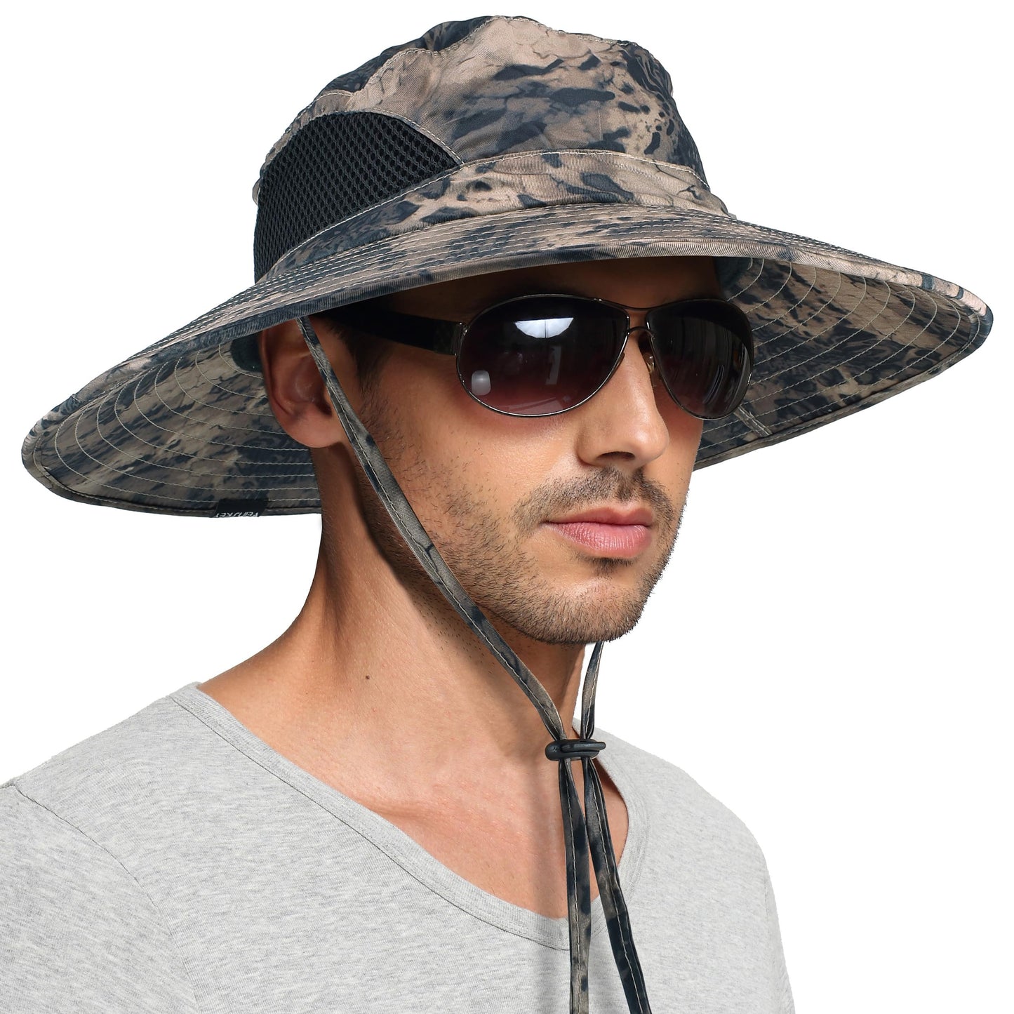 EINSKEY Unisex Sun Hat, Waterproof Wide Brim Bucket Hat Packable Boonie Hat for Fishing Hiking Gardening Safari Beach