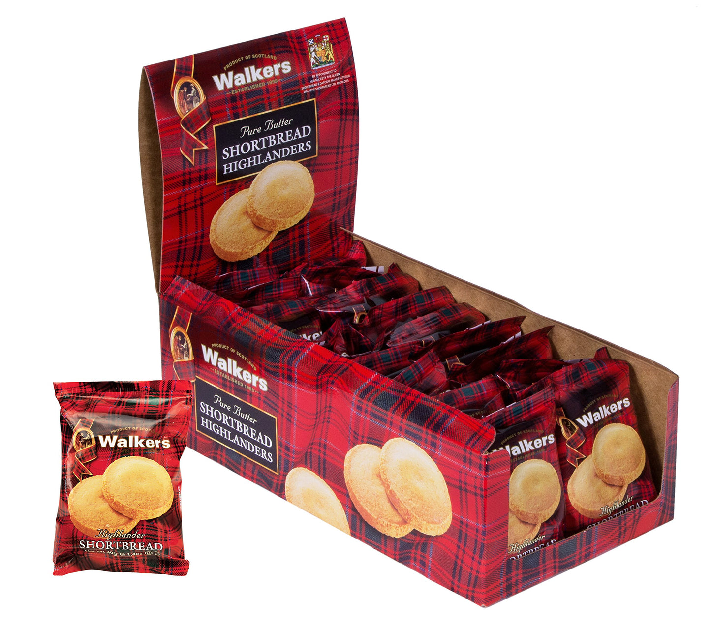 Walker’s All-Butter Shortbread Fingers - 2-Count Snack Packs (Pack of 24) - Authentic Shortbread Cookies from Scotland