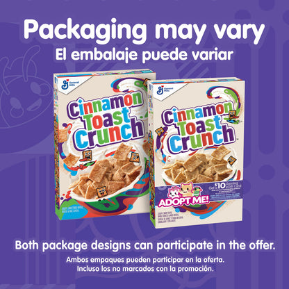 Cinnamon Toast Crunch Breakfast Cereal, Crispy Cinnamon Cereal, Mega Size, 29.1 oz Cereal Box