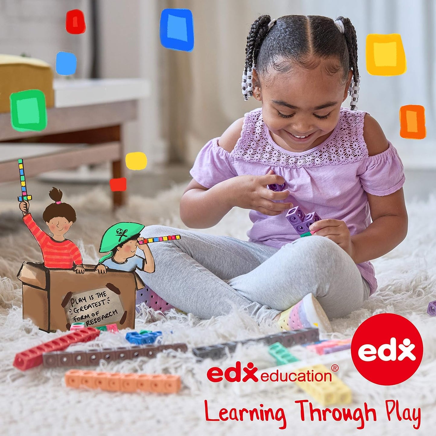 edxeducation Transparent Letters and Numbers - Mini Jar - Colorful, Plastic Letters and Numbers - Light Box Accessory - Sensory Play - Practice Counting and Spelling