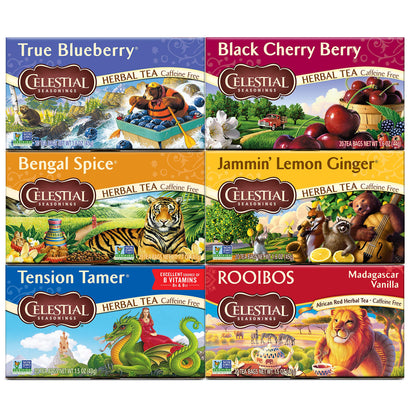 Celestial Seasonings Country Peach Passion Herbal Tea, Caffeine Free, 20 Tea Bags Box, (Pack of 6)