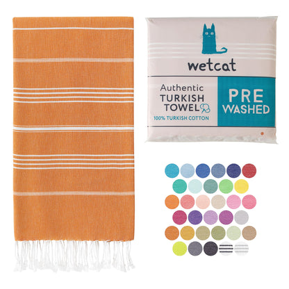 WETCAT Turkish Beach Towel Oversized 38x71 100% Cotton Sand Free Quick Dry Extra Large Light Travel Towel for Adults Beach Accessories Gifts (Blue, Beach Towel (38" x 71"))