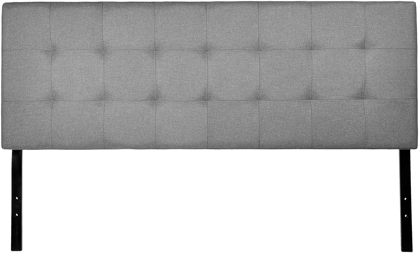 Amazon Basics Faux Linen Upholstered Tufted Headboard with Adjustable Height, King, Gray