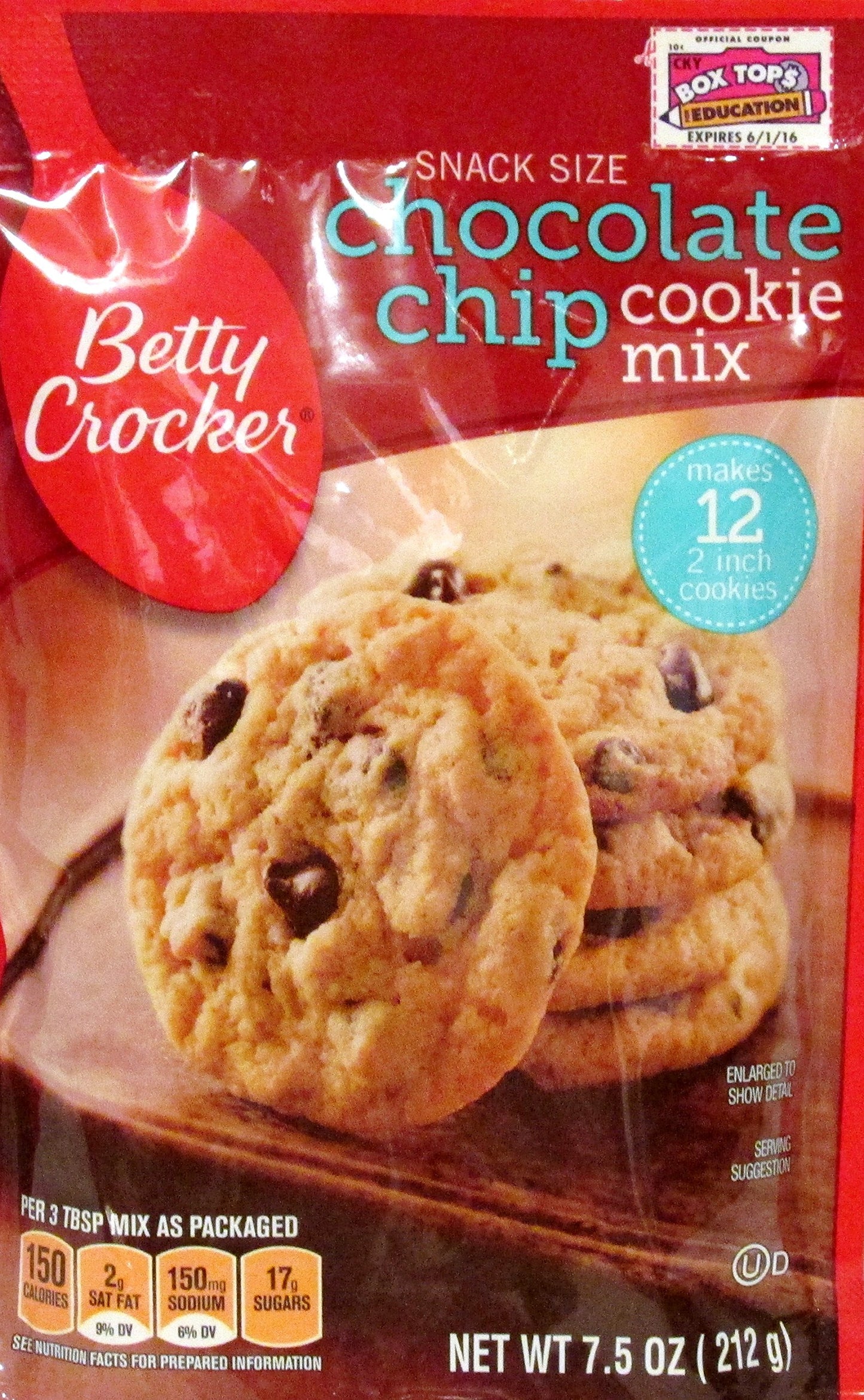 Betty Crocker Peanut Butter Cookie Mix, Makes twelve (12) 2-inch Cookies, 7.2 oz.