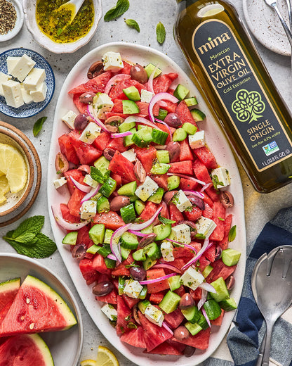 Mina Olive Oil Extra Virgin 68 Fl Oz, New Harvest, Polyphenol Rich Olive Oil for Cooking, Moroccan Extra Virgin Olive Oil, Single Origin Olive Oil, Cold Extraction, Less than 0.2% Acidity, 2 L