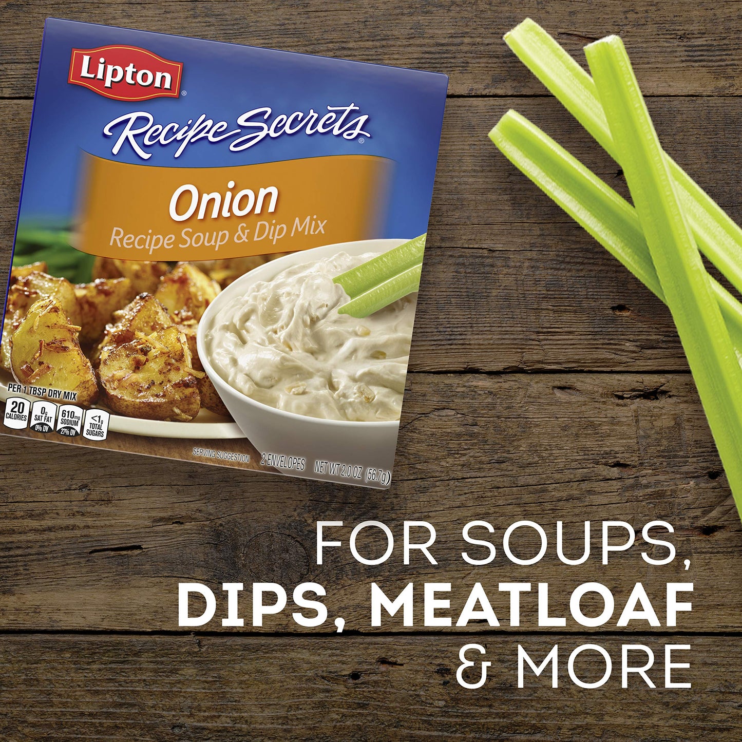 Lipton Recipe Secrets Soup and Dip Mix For a Delicious Meal Onion Great With Your Favorite Recipes, Dip or Soup Mix 2 oz (Pack of 6)