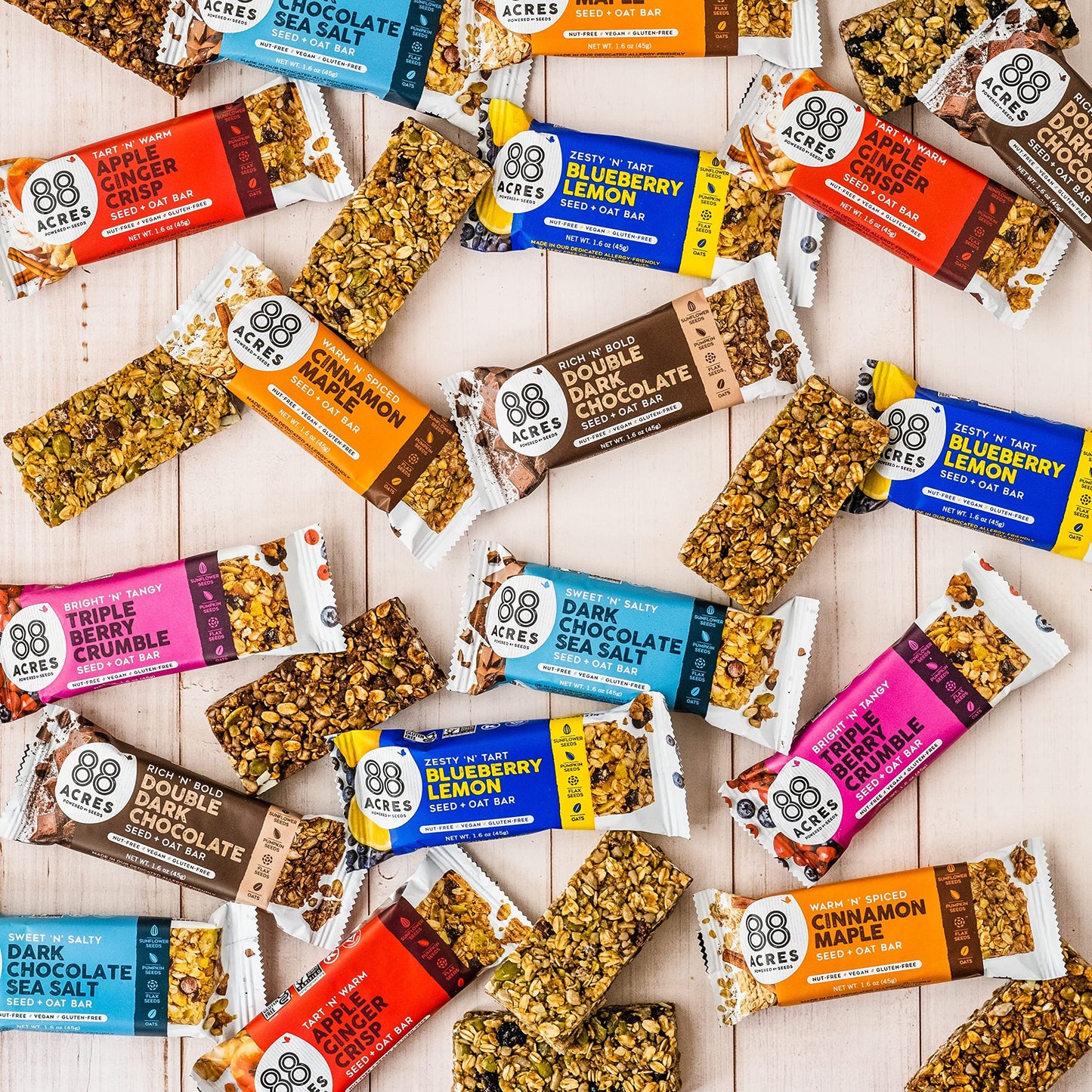 88 Acres Granola Bars | Dark Chocolate Sea Salt | Gluten Free, Nut-Free Oat and Seed Snack Bar | Vegan & Non GMO | 12 Pack