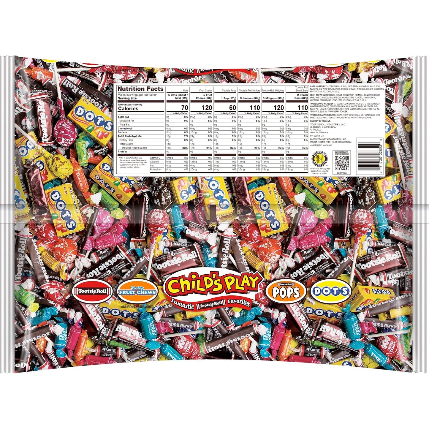 Tootsie Roll Child's Play Candy Favorites with Bonus Mobile Game, 5 Pounds of Individually Wrapped Party Candy - Funtastic Candy Variety Mix Bag - Peanut Free, Gluten Free (5 Pounds)