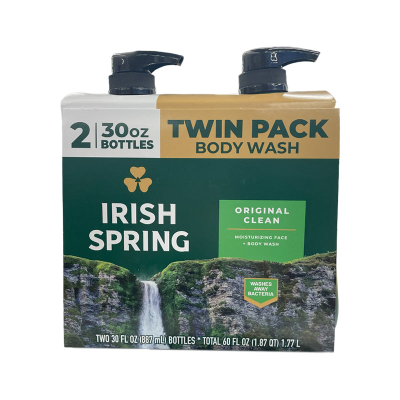 Irish Spring Twin pack Body Wash Original clean, 30 oz (Twin Pack)