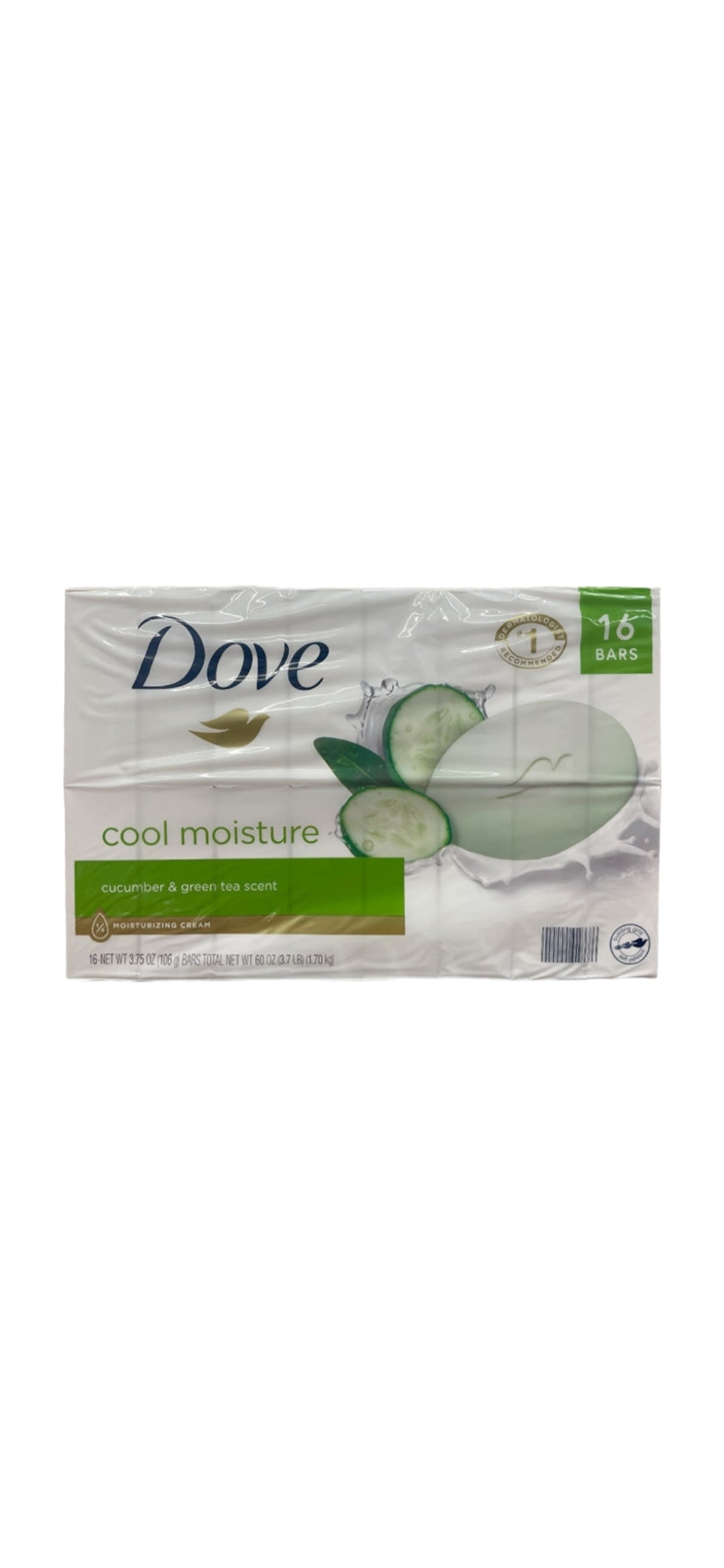 Dove Cool Moisture Cucumber & Green tea scent 16 Bar 3.75 oz