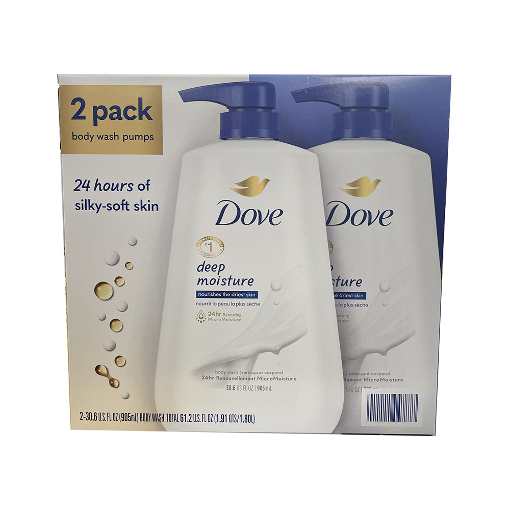 2 pack Dove Deep Moisture nourishes the driest skin, 30.6 oz