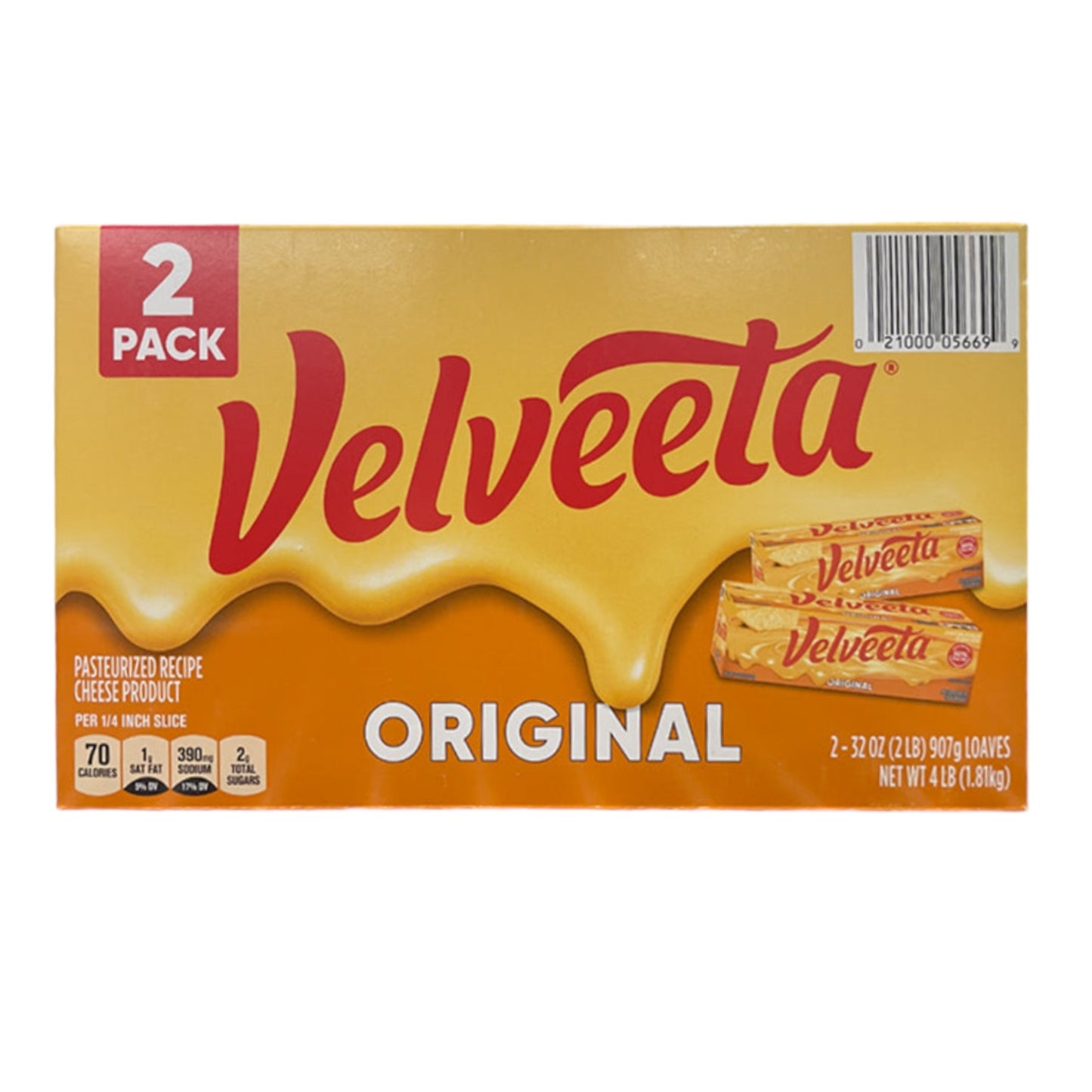 Velveeta Pasteurized Prepared Cheese Product Original, 32 oz (2 Pack)