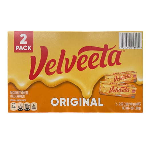 Velveeta Pasteurized Prepared Cheese Product Original, 32 oz (2 Pack)