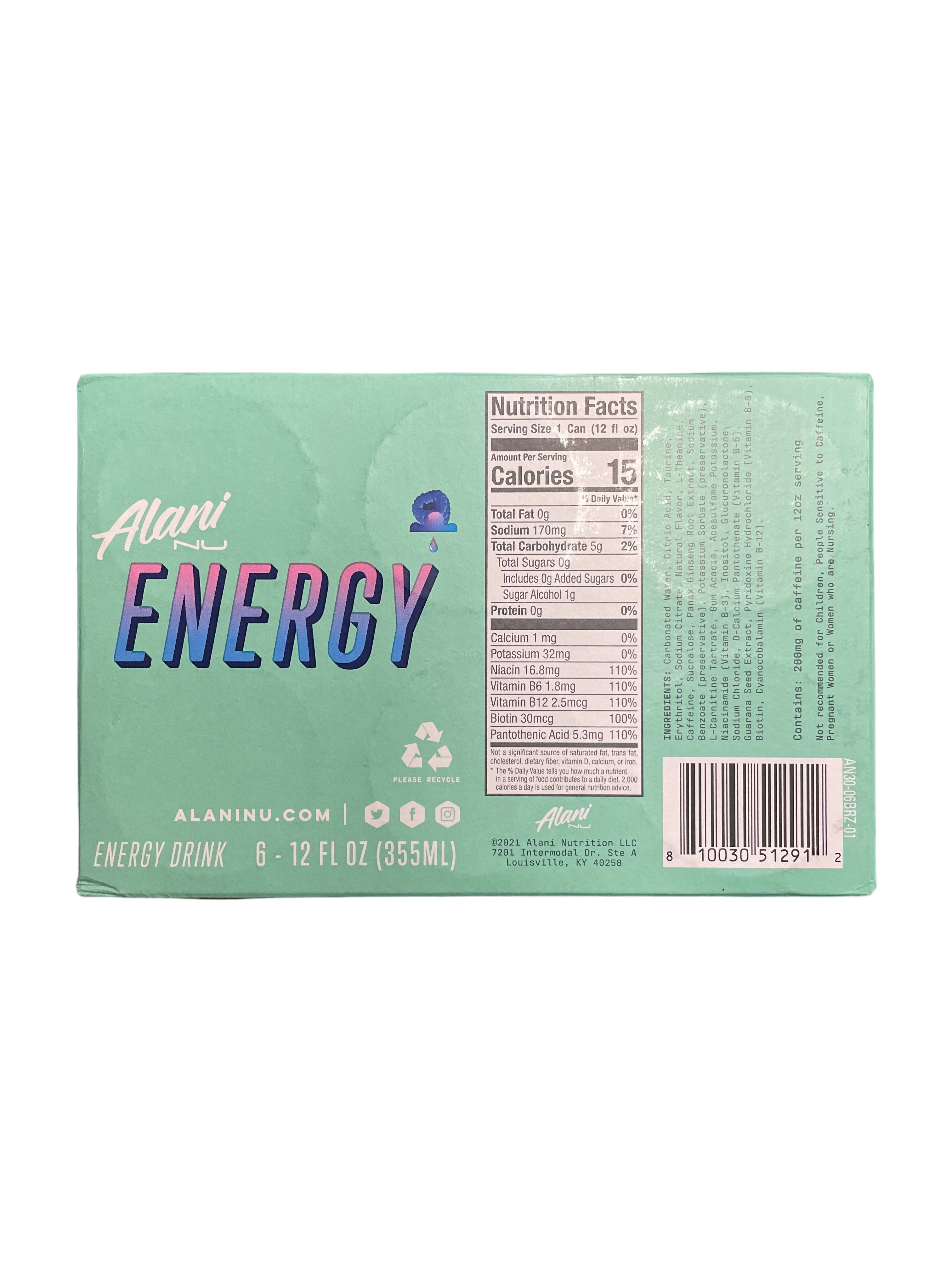 Alani Nu Energy 12oz, Breezeberry (6 Pack)