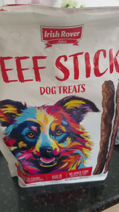 Irish Rover Beef Stick Dog Treats, (30+ Sticks)