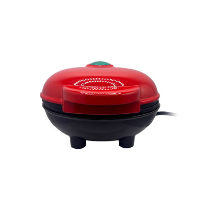 QuickBite Mini Waffle Maker, 4" Cooking Surface, 350 W, Red