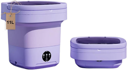 Portable washing machine,Mini Washer,11L upgraded large capacity foldable Washer, Deep cleaning of underwear, baby clothes and other small clothes.Suitable for apartments, dormitories, hotel. (Purple)