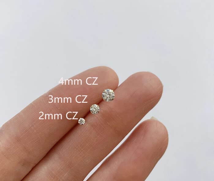 3mm CZ Screw Back Cartilage Earrings for Girls,Tiny Silver Flatback Cubic Zirconia Stud Earrings Helix Earrings Cartilage Piercing Jewelry Gift for Women Toddlers(3mm CZ, Silver)