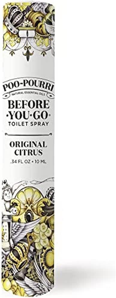 Poo-Pourri Before-You-Go Toilet Spray, Original Citrus, Travel Size 10 mL - Lemon, Bergamot and Lemongrass, 0.34 Fl Oz (Pack of 1)