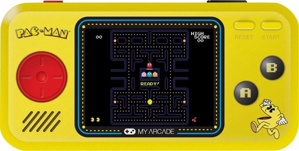 My Arcade Pocket Player Handheld Game Console: 3 Built In Games, Pac-Man, Pac-Panic, Pac-Mania, Collectible, Full Color Display, Speaker, Volume Controls, Headphone Jack, Battery or Micro USB Powered