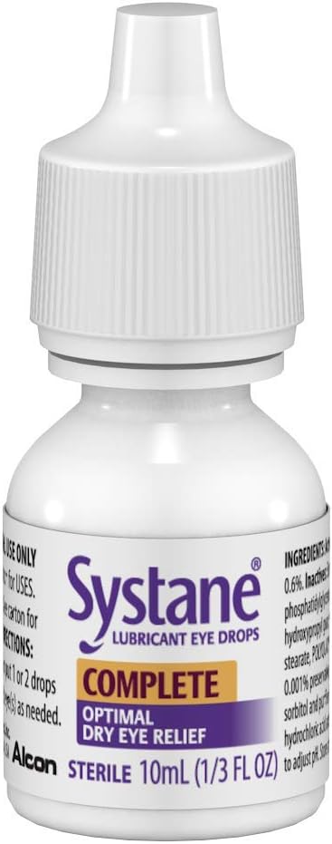 Systane Complete Lubricant Eye Drops, 0.34 Fl Oz, 2 Count (Pack of 1)