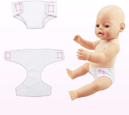 DC-BEAUTIFUL 4 Pack Baby Diapers Doll Underwear for 14-18 Inch Baby Dolls, Suitable for Infant Dolls Baby Girls