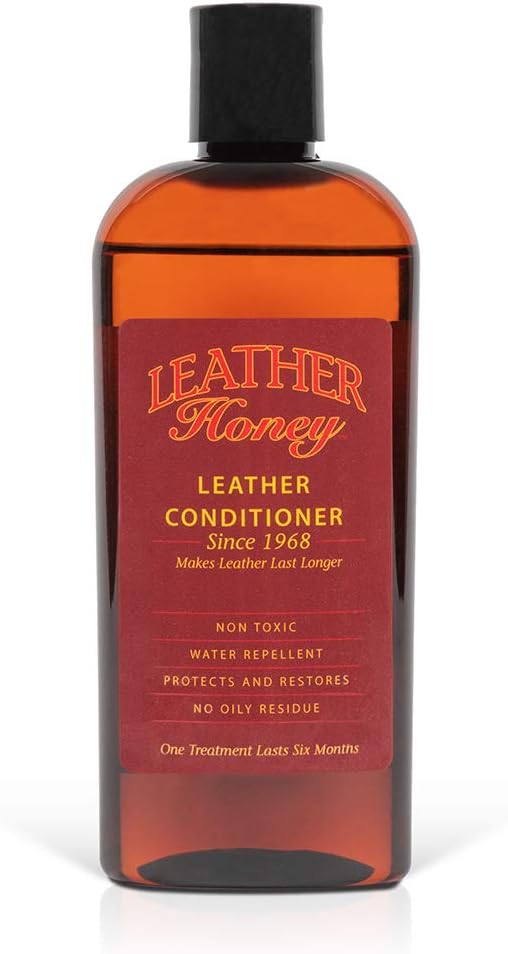 Leather Honey Leather Conditioner, the Best Leather Conditioner Since 1968, 8 Oz Bottle. For Use on Leather Apparel, Furniture, Auto Interiors, Shoes, Bags and Accessories. Non-Toxic and Made in the USA!