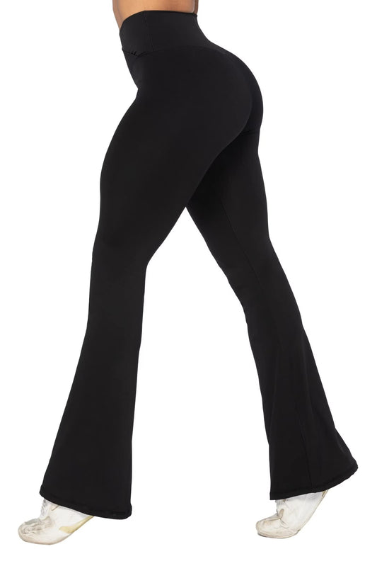 Sunzel Womens Flare Leggings with Tummy Control Crossover Waist and Wide Leg