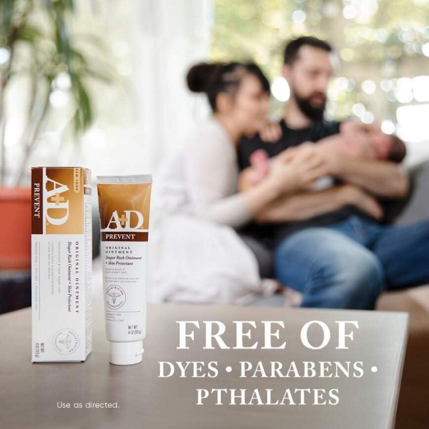 A+D Original Diaper Rash Ointment, Prevents & Protects Diaper Rash, Moisturizes & Heals Dry Skin With Vitamins A&D, 16oz Jar