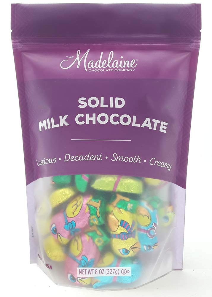 Madelaine Solid Premium Milk Chocolate Easter Baby Chicks Wrapped In Colorful Italian Foils (1/2 LB)