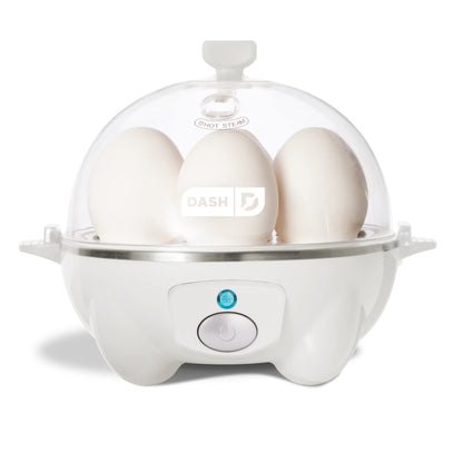 DASH Rapid Egg Cooker: 6 Egg Capacity Electric Egg Cooker for Hard Boiled Eggs, Poached Eggs, Scrambled Eggs, or Omelets with Auto Shut Off Feature - White (DEC005WH)