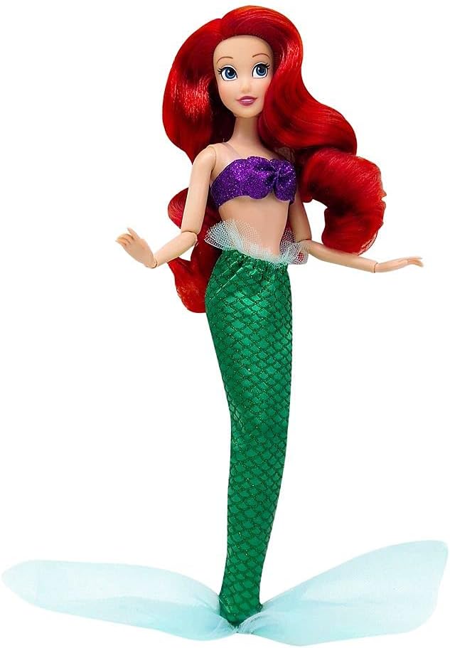Disney Store Official Princess Ariel Classic Doll for Kids, The Little Mermaid, 11½ Inches, Includes Brush with Molded Details, Fully Posable Toy in Glittering Outfit - Suitable Ages 3+ Figure
