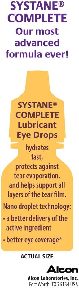 Systane Complete Lubricant Eye Drops, 0.34 Fl Oz, 2 Count (Pack of 1)