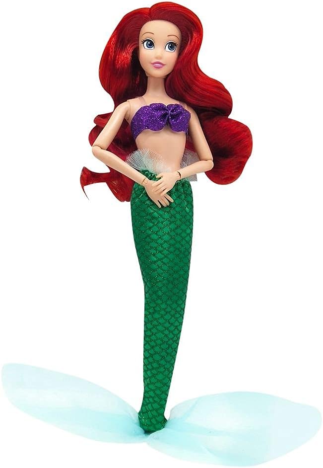 Disney Store Official Princess Ariel Classic Doll for Kids, The Little Mermaid, 11½ Inches, Includes Brush with Molded Details, Fully Posable Toy in Glittering Outfit - Suitable Ages 3+ Figure