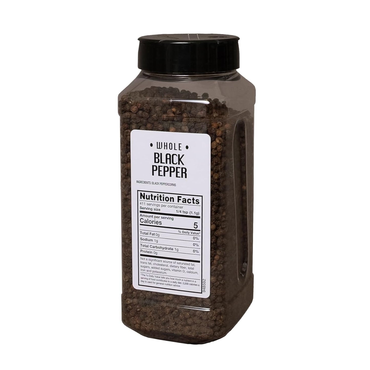 Sauer's Whole Black Pepper | 1 Pound Canister | Foodservice