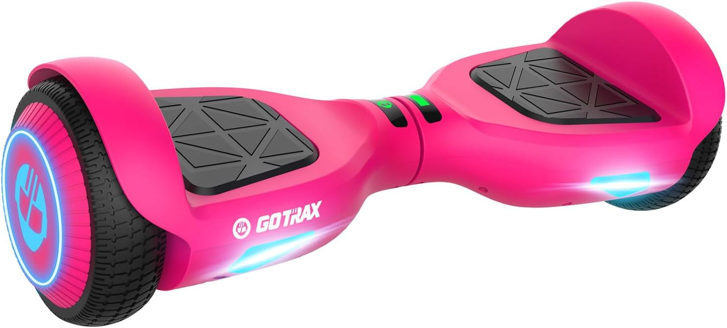 Gotrax Hoverboard with 6.5" LED Wheels & Headlight, Top 6.2mph & 3.1 Miles Range Power by Dual 200W Motor, UL2272 Certified and 50.4Wh Battery Self Balancing Scooters for 44-176lbs Kids Adults