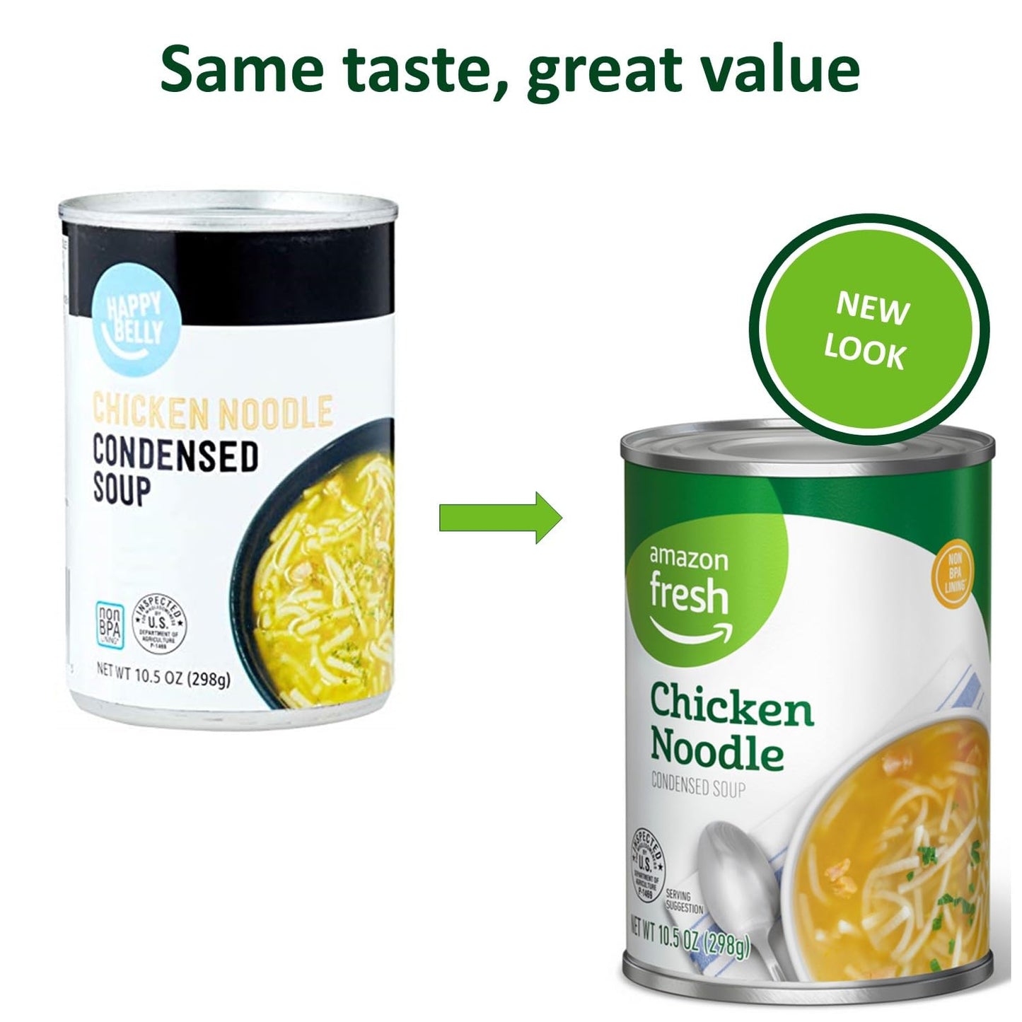 Amazon Fresh, Chicken Noodle Soup, 10.5 Oz (Previously Happy Belly, Packaging May Vary)