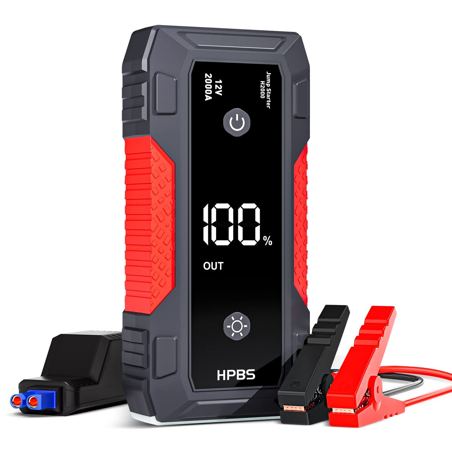 HPBS Jump Starter - 2000A Car Battery Jump Starter for Up to 8L Gas and 6.5L Diesel Engines, 12V Portable Jump Starter Battery Pack with 3.0" LCD Display