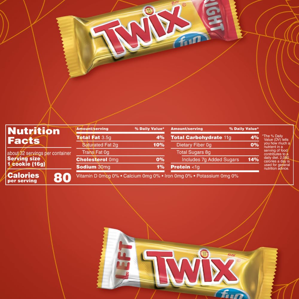 TWIX Fun Size Caramel Cookie Chocolate Candy Bars - 18.28 oz Bulk Candy Jumbo Bag