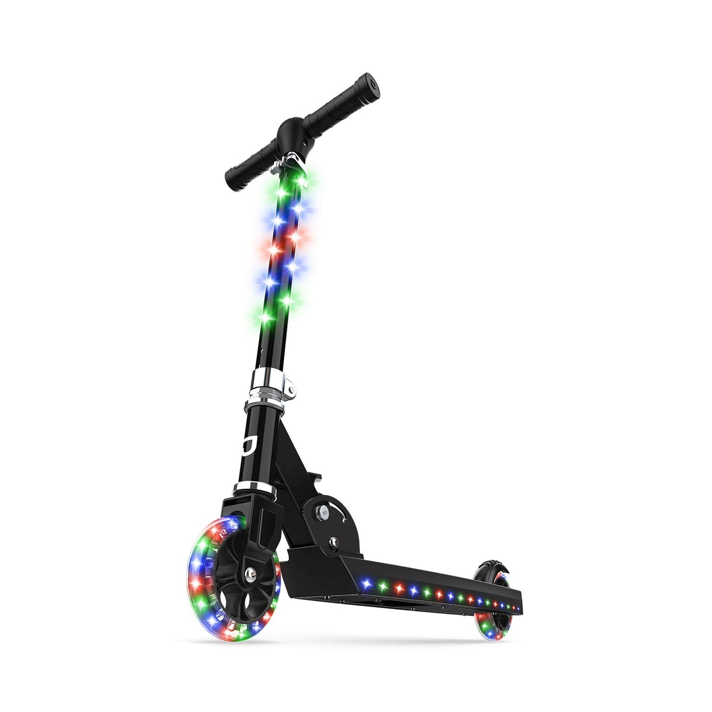 Jetson Scooters - Jupiter Kick Scooter - Collapsible Portable Kids Push Scooter - Lightweight Folding Design with High Visibility RGB Light Up LEDs on Stem, Wheels, and Deck