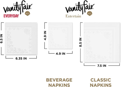 Vanity Fair Everyday Paper Napkins, 100 2-Ply Disposable Napkins