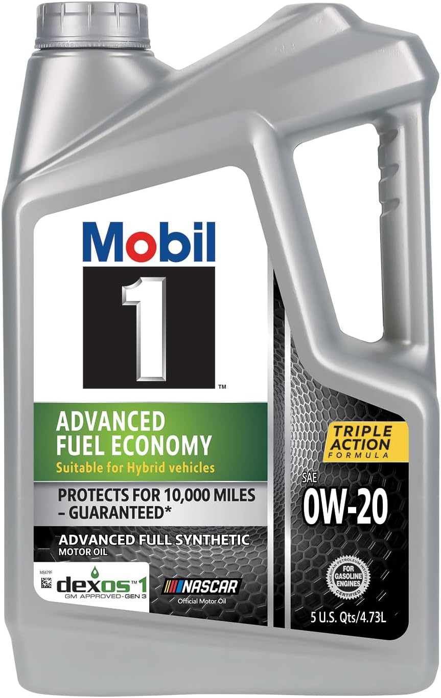 Mobil 1 Advanced Fuel Economy Full Synthetic Motor Oil 0W-20, 5 Quart